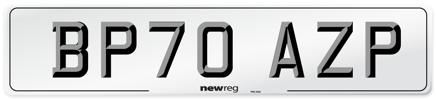BP70 AZP Number Plate from New Reg
